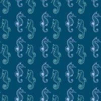 Hand drawn sea fishes seamless background. Surface pattern for textile, wallpaper and wrapping. vector