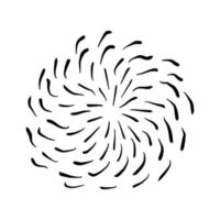 Retro doodle sunburst vector icon. Hand drawn explosion design element.