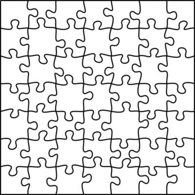 Blank jigsaw puzzle 8 pieces simple line art Vector Image