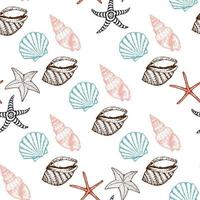 Hand drawn sea fishes seamless background. Surface pattern for textile, wallpaper and wrapping. vector