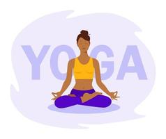 Yoga asana pose. Woman practicing yoga. vector