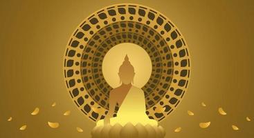 fondo para el día makha bucha, día vesak, atthami puja, asanha bucha. vector