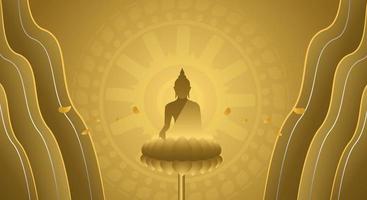 fondo para el día makha bucha, día vesak, atthami puja, asanha bucha. vector