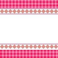 Abstract geometric shape with Red plaid background pattern with white retro frame vector