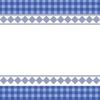 Abstract geometric shape with blue plaid background pattern with white retro frame vector
