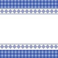 Abstract geometric shape with blue plaid background pattern with white retro frame vector