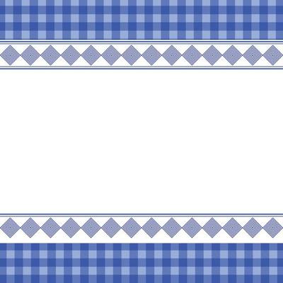 Abstract geometric shape with blue plaid background pattern with white retro frame