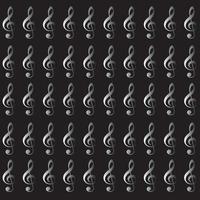 Son clef pattern in silver color on black background vector