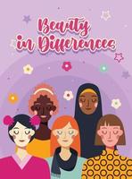 Beauty in Multiracial Woman Poster vector