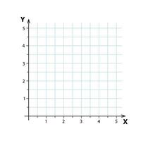 Blank cartesian coordinate system in two dimensions. Rectangular orthogonal coordinate plane with axes X and Y on squared grid. Math scale template. Vector illustration isolated on white background