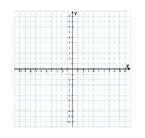 sistema de coordenadas cartesianas en blanco en dos dimensiones. plano de coordenadas ortogonales rectangulares con ejes x e y en cuadrícula cuadrada. plantilla de escala matemática. ilustración vectorial aislado sobre fondo blanco vector