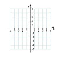 Blank cartesian coordinate system in two dimensions. Rectangular orthogonal coordinate plane with axes X and Y on squared grid. Math scale template. Vector illustration isolated on white background