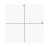 Blank cartesian coordinate system in two dimensions. Rectangular orthogonal coordinate plane with axes X and Y on squared grid. Math scale template. Vector illustration isolated on white background