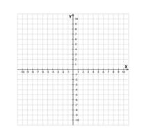 Blank cartesian coordinate system in two dimensions. Rectangular orthogonal coordinate plane with axes X and Y on squared grid. Math scale template. Vector illustration isolated on white background