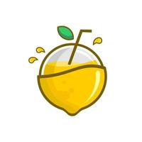 vector illustration of lemon and juice on a white background