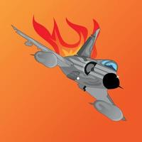ilustración plana de avión de reacción de combate vector