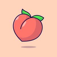 Peach Fruit Cartoon Icon Illustration vector