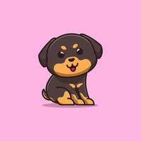 ilustración de icono de dibujos animados de cachorro rottweiler vector