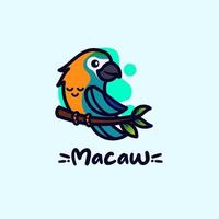 Macaw Bird Logo Cartoon Illustration vector