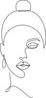 Woman Face Line Art vector