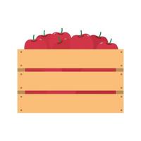 apples in box. fresh fruit. vector illustration