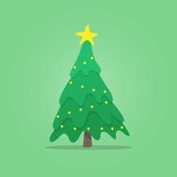 lindo árbol de navidad. ilustración vectorial. tarjeta de Navidad vector