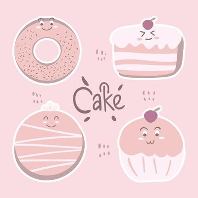 cake character Sticker illustration vector art