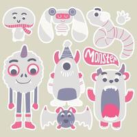 Cute Monster character set collection vector art