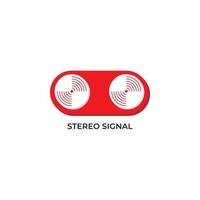 Stereo signal vector illustration. Left and Right signal output design concept. Pictogram logo design template isolated on white background