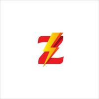 Z Letter Initial Logo Design Template Isolated On White Background. Alphabet with Thunder Shape Logo Concept. Hot Red and Yellow Orange Gradation Color Theme. vector