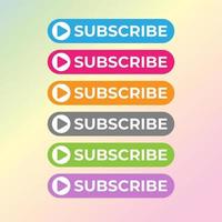 Subscribe Button For TV Channel or Social Media With Play Button, Rounded Shape, Ellipse, Pastel Colour vector