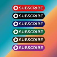 Subscribe Button For TV Channel or Social Media With Play Button, Rounded Shape, Ellipse vector