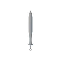 An isolated full metal sword on a white background. Fantasy Warrior weapons design Silhouette. Realistic vector illustration. Hand-Drawn Daggers and Knives. EPS File Project 10