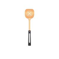 Wooden flippers. Turner spatula with heat resistant handle. Vector illustration isoalted on white background. Natural Wood Material tool for cooking and BBQ. Suitable for 3d Realistic Mockup.