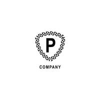 Letter P alphabetic logo deisgn template. Insurance company logo concept  isolated on white background. Geometric shield sign illustration. vector