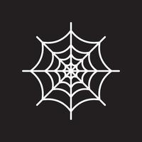 White line spider web vector illustration isolated on black color background. Suitable for t-shirt design or other project