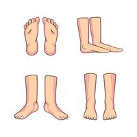 cartoon illustration foot isolated white backgound vector