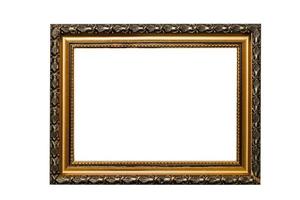 antique golden brown picture frame isolated on white background,clipping path photo
