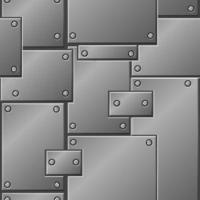 metal de patrones sin fisuras, placas de hierro para diseño gráfico. ilustración de fondo con textura vectorial, construcción de metal y clavos. vector