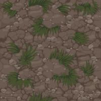 Seamless ground pattern with grass, soil texture with plants for wallpaper. Vector illustration of natural lawn background for game GUI.