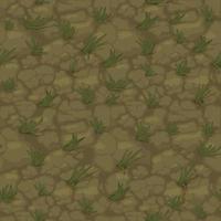 Seamless texture ground with grass, soil pattern with plants for wallpaper. Vector illustration background backdrop natural land for graphic design.