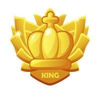 King icon. Chess award symbol for chess strategy board game. Vector symbol