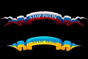 Ukraine and Russia ribbons, stop war. Pray for ukraine
