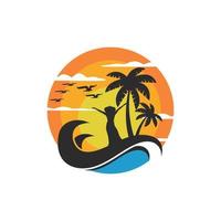 plantilla de diseño de logotipo de playa de verano vector