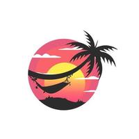 plantilla de diseño de logotipo de playa de verano vector