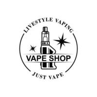 Vape store logo design template vector