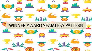 Winner award Seamless pattern graphic design template vector illustration for free
