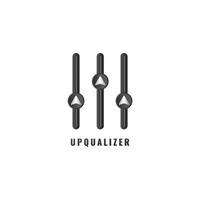 Upqualizer logo design. Up arrow blend with equalizer design concept. Describe improvements in performance, growth, achievement Suitable for Business management, Professional Development, Team Support vector