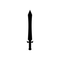 An isolated sword icon on a white background. Fantasy Warrior Silhouette design weapons. Logo Vector illustration. Hand-Drawn Daggers and Knives. EPS File Project 10