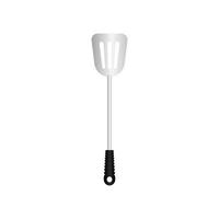 Spatula utensil vector illustration isoalted on white background. Metal tool for frying with heat resistant handle. Suitable for 3d Realistic Mockup.